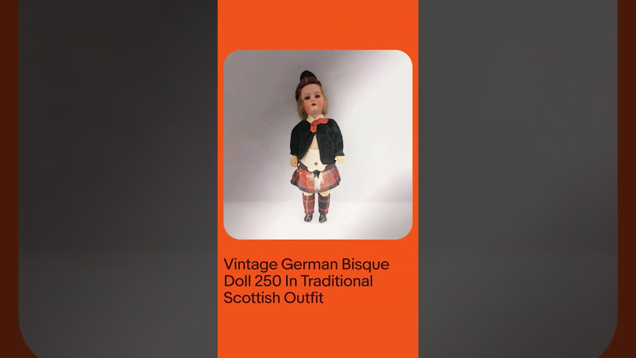 Vintage German Bisque Doll 250 In Traditional Scottish Outfit