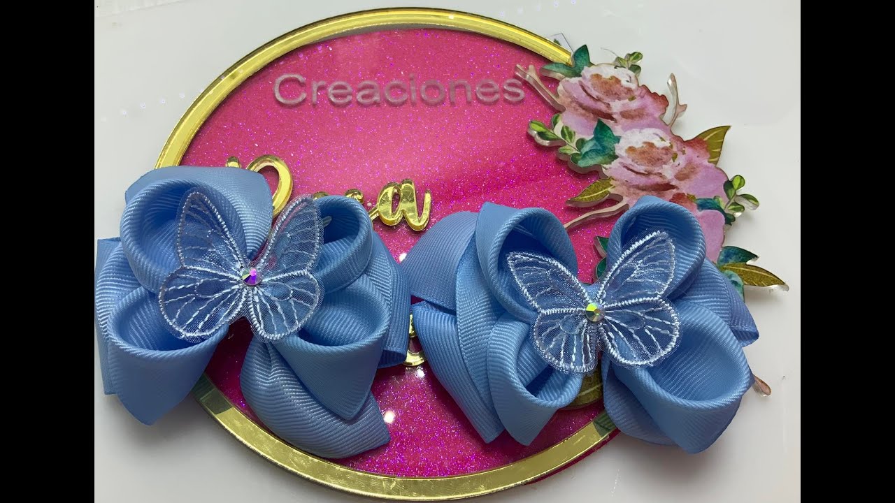 pequeños par de lazos mariposa VIDEO No.967 creaciones rosa isela