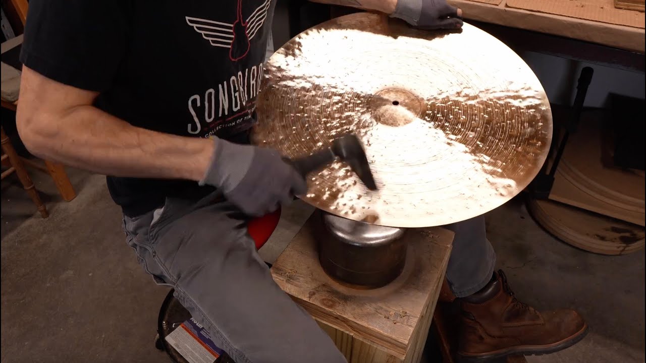 Hammering a Cymbal Taller (