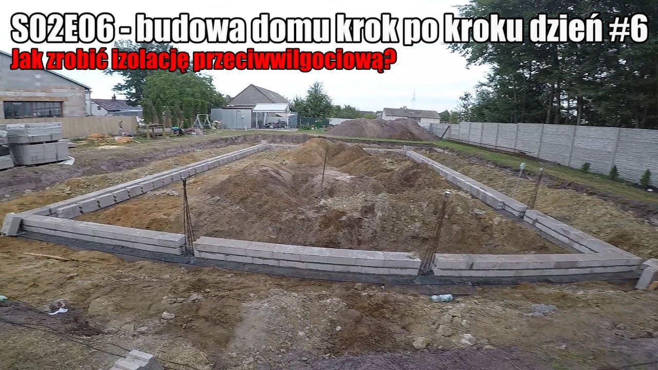 S02E06 - Jak zrobić izolację przezciwwilgociwą? Pierwsza warstwa bloczków. Dzień #6 #vlogbudowlany
