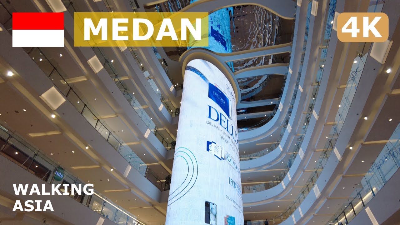 🇮🇩 Indonesia, Medan: Deli Park Mall Medan, Museum Negeri Sumatera Utara Walking Tour - 4K