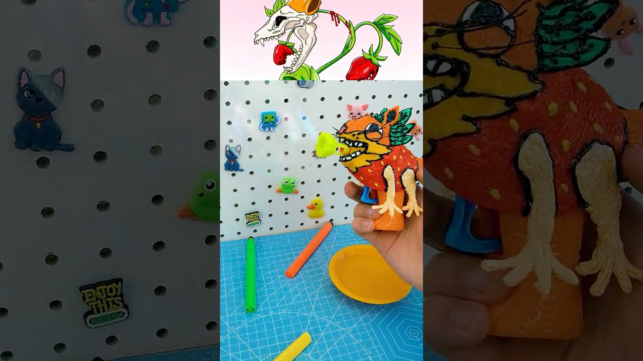 Я сделал Pipi Strawberry Phase 4 Sprunki OC с помощью 3D-ручки 