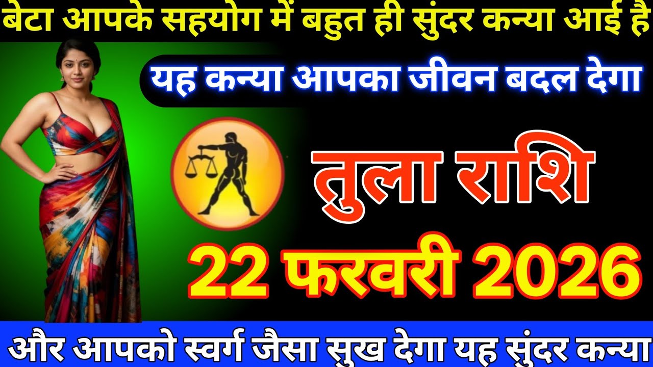#तुला राशि दिनांक 22 फरवरी 2026 बेटा आपके सहयोग में बहुत ही सुंदर कन्या आई है आपका जीवन बदल देगी#