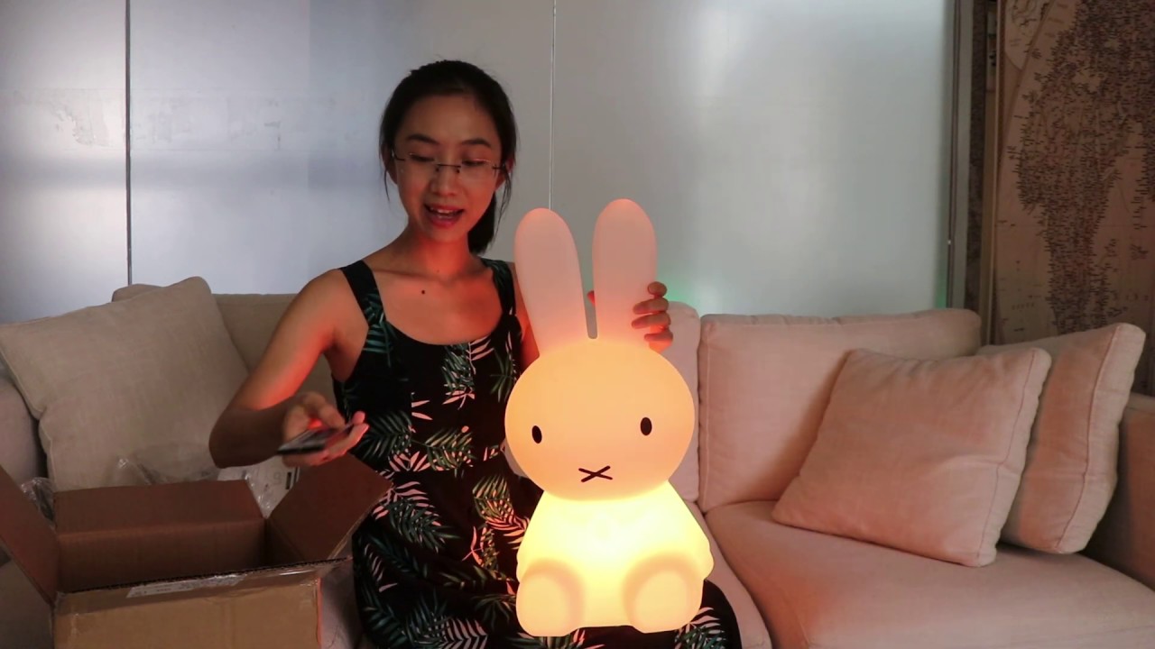 50cm 16 цветов Изменение Miffy лампы Rabbit LED Night Light Glow Мебель