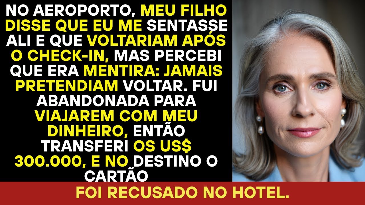 No aeroporto, meu filho disse: “Mãe, sente-se aqui. Voltamos logo após o check-in”.
