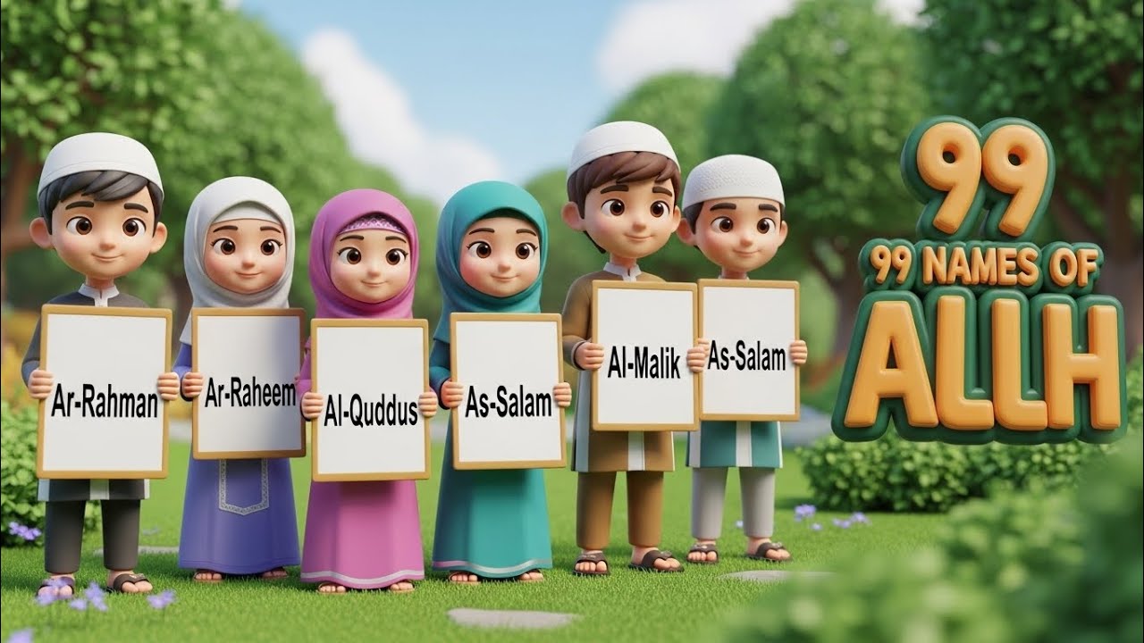 Allah 99 Names | 3D Cartoon for Kids | Learn Arabic Names of Allah
