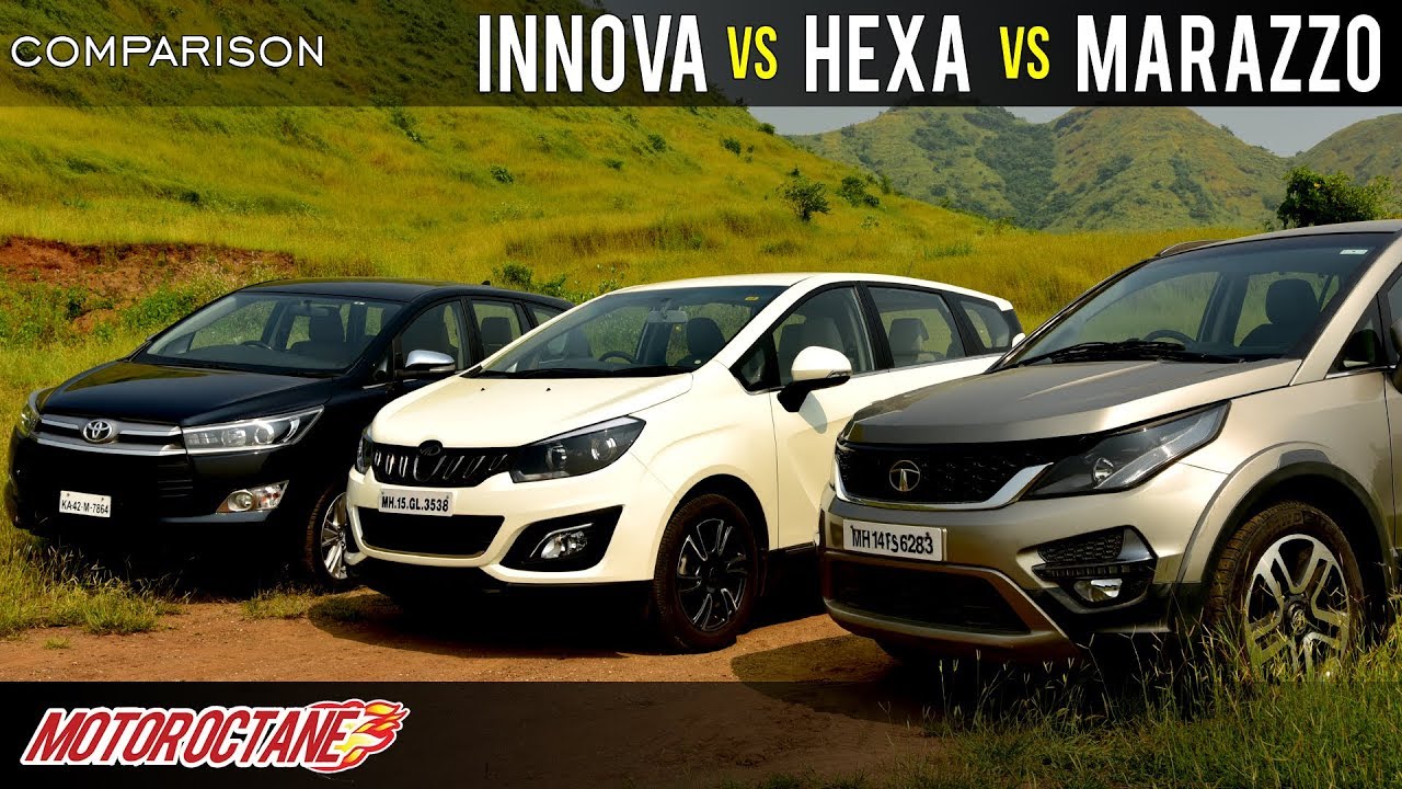 Mahindra Marazzo vs Tata Hexa vs Toyota Innova Crysta Comparison | Hindi | MotorOctane