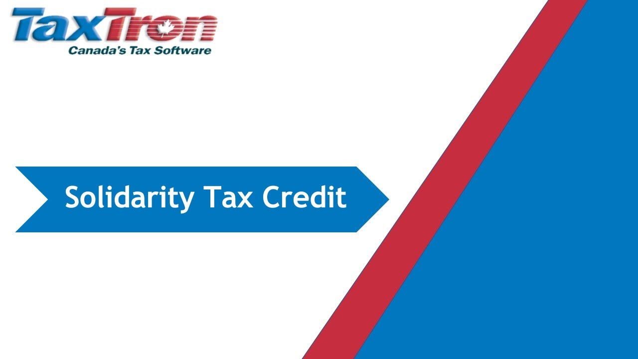 How to Claim Solidarity Tax Credit using TaxTron Web!