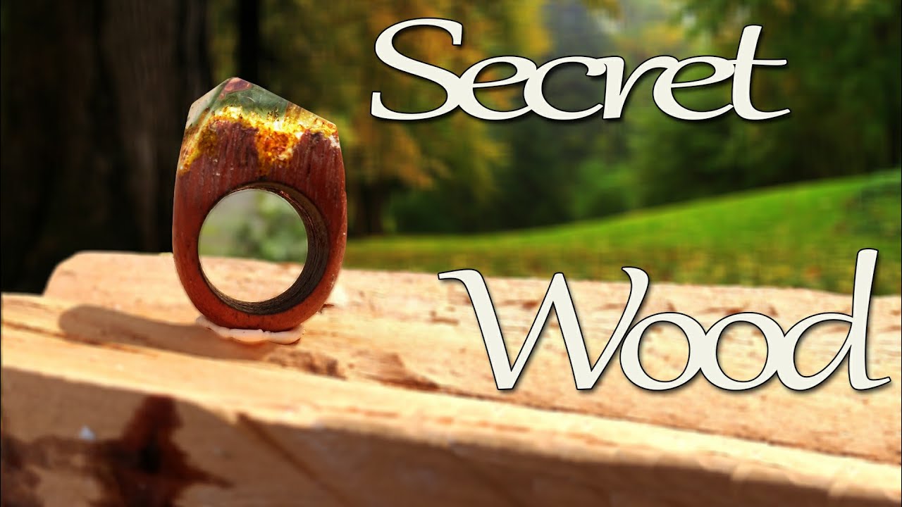 Anel de resina - SECRET WOOD - ANEL DOURADO