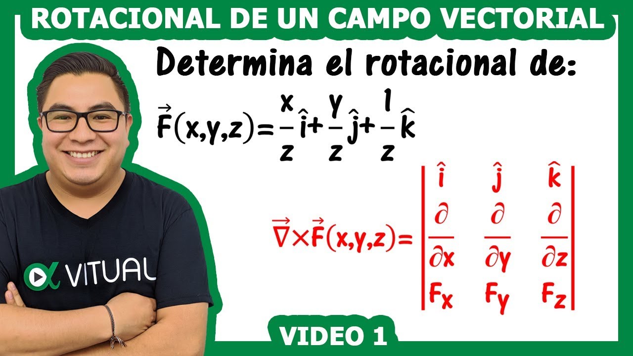 Rotacional de un campo vectorial en coordenadas cartesianas 1| Vitual Universitario