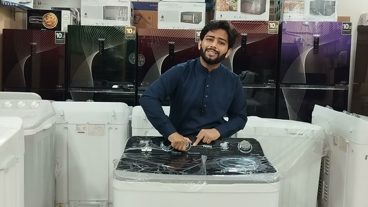 HAIER TWIN TUB WASHING MACHINE 110 186 10 KG #haier #haierelectronics #haiercompany #washingmachine