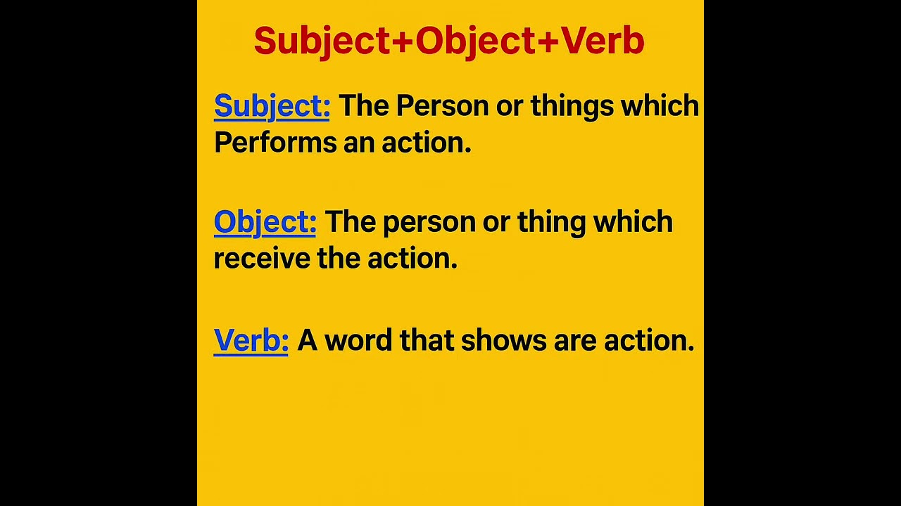 Subject object verb 