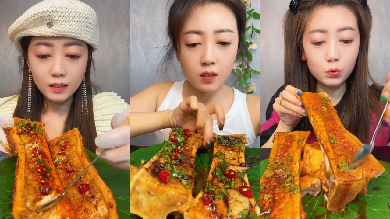 asmr super fatty spicy bone marrow mukbang - thánh ăn tủy xương siêu cay - mukbang eating show #807