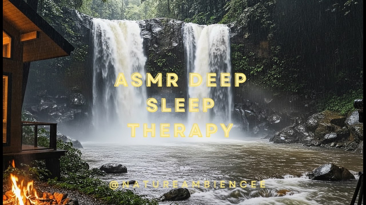 Relaxing Waterfall Sounds for Sleeping 😴 Natural White Noise & Rain Ambience #waterfall #asmr