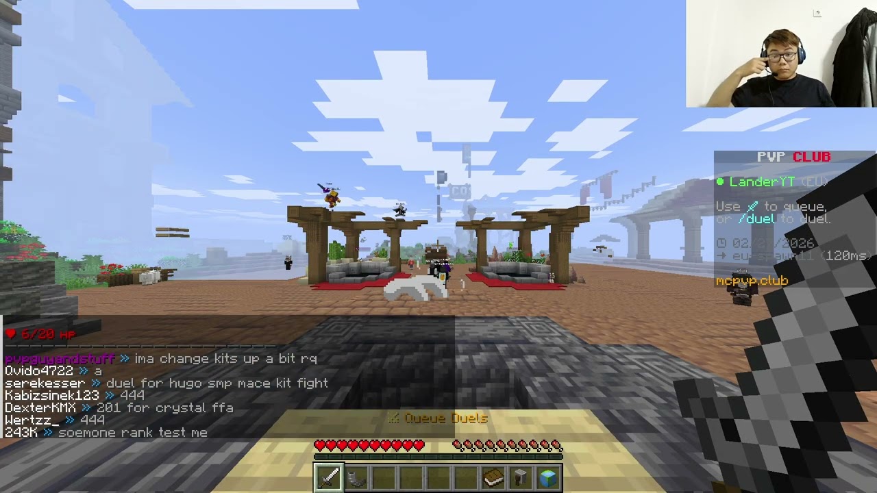 Minecraft pvp with facecam