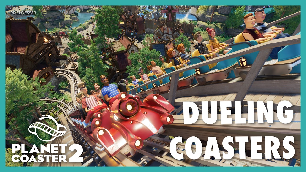 Dueling wooden coasters: Thor vs. Fenrir 🎢🪵🛡️ - Planet Coaster 2