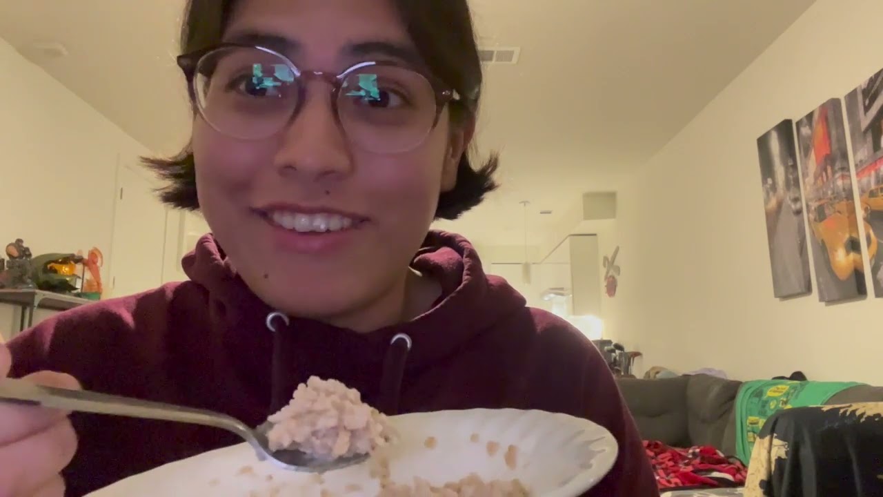 ASMR Eating Oatmeal and Snacks