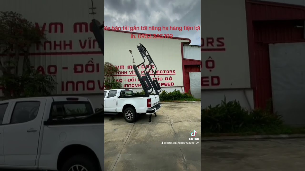 Lắp tời nâng hạ hàng cho xe bán tải Sandeur S100 của nhà máy Vm Motors liên hệ 0932385199