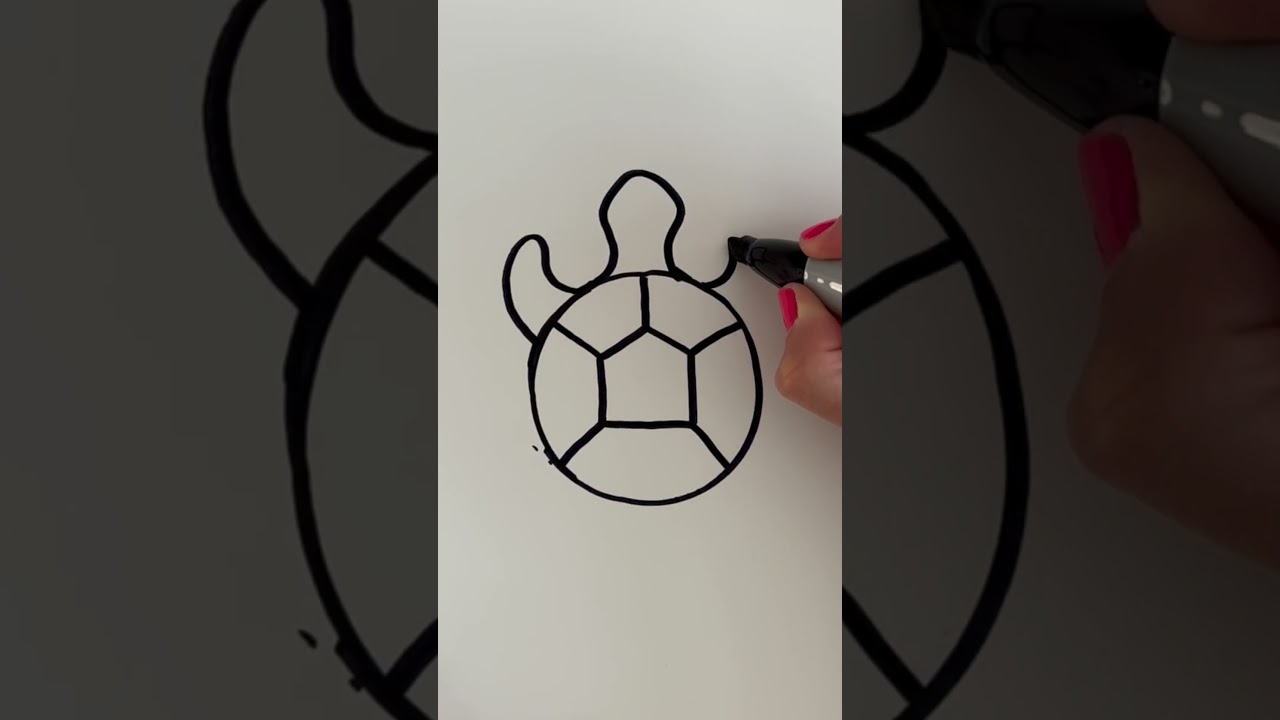Этот простой рисунок ЧЕРЕПАХИ &mdash; самый милый! 🐢#шорты