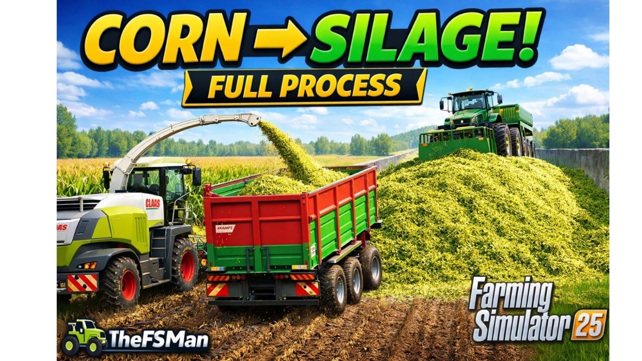 Corn to Silage Complete Process in FS25 🌽 | Field Prep to Harvest | TheFSMan