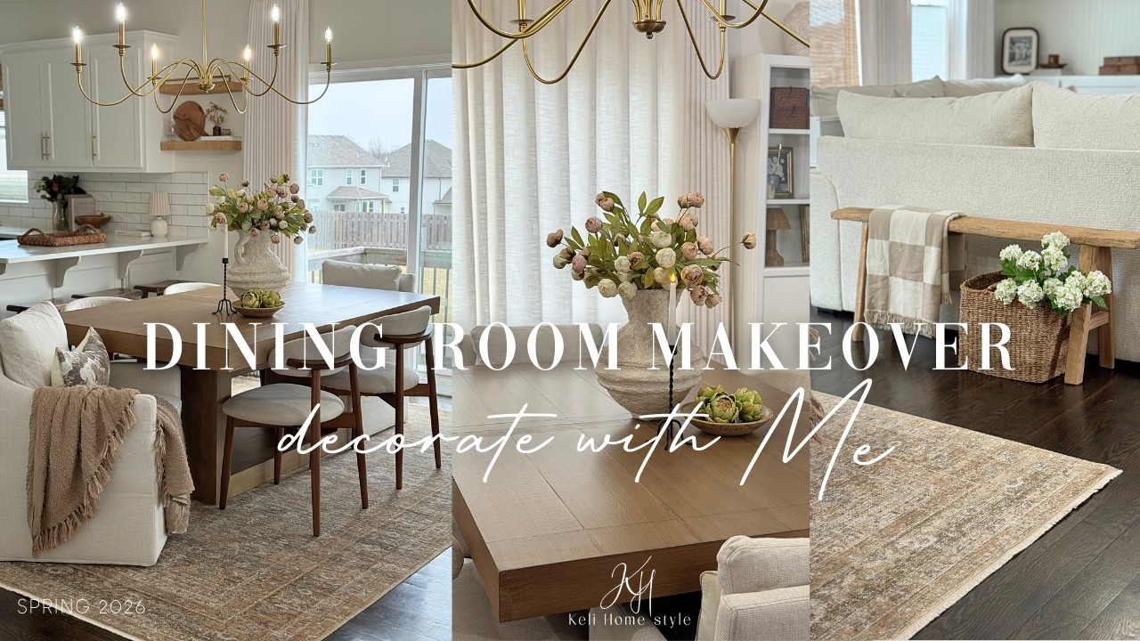 DINING ROOM MAKEOVER 2026 || SPRING DECORATE WITH ME | BUDGET FRIENDLY HOME TRANSFORMATION IDEAS