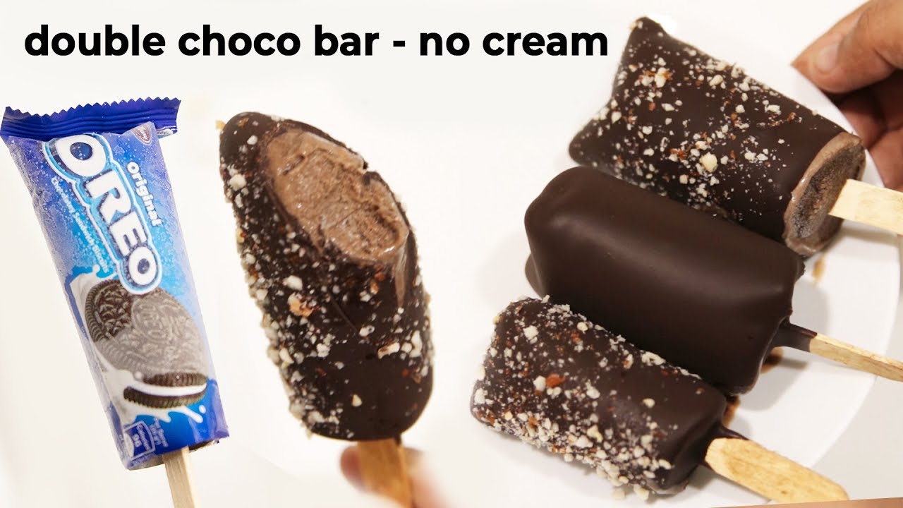 Double Chocolate Choco Bar ki Easy Recipe - चोको बार बिना मोल्ड ice cream - cookingshooking