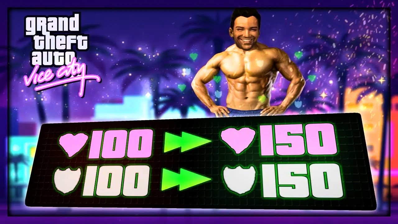 كيف تزيد الدم و الدرع الى 150 في لعبة GTA VICE CITY ؟