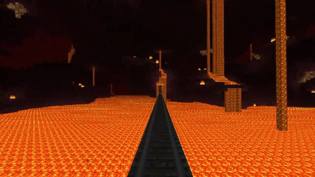 Nether/Hell Highway ( 9703 rails ) - Minecraft