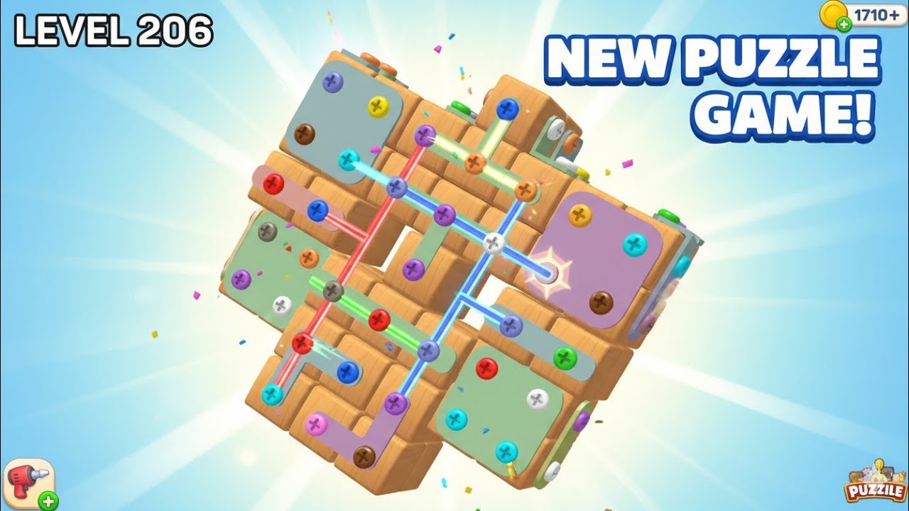Mastering Level 206! 🧩 Puzzile: The Ultimate Wood Screw Logic Challenge