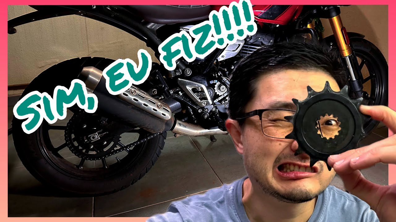 Alongando a relação final da Triumph Scrambler 400x: sai pinhão 14, chega pinhão 15! E a Speed400?