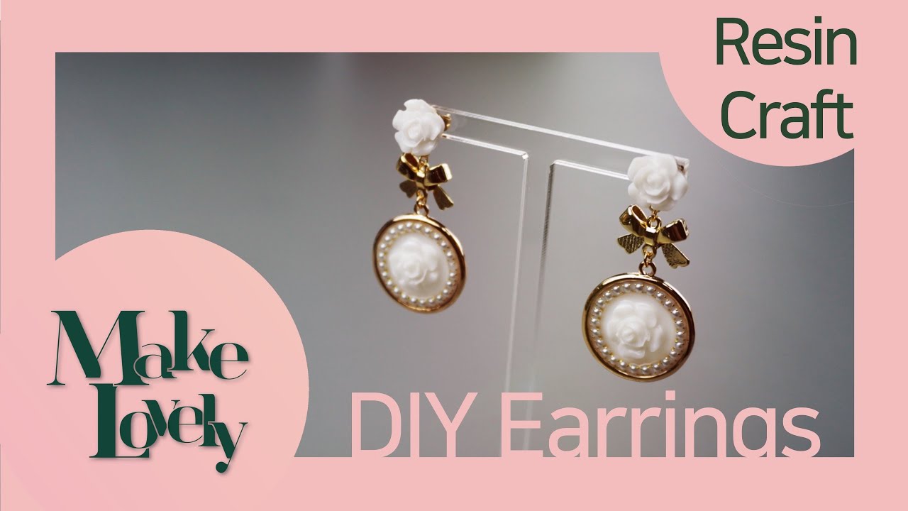 How to make antique earrings with resin | DIY Earrings | Resin Jewelry Tutorial | レジン アクセサリー 作り方