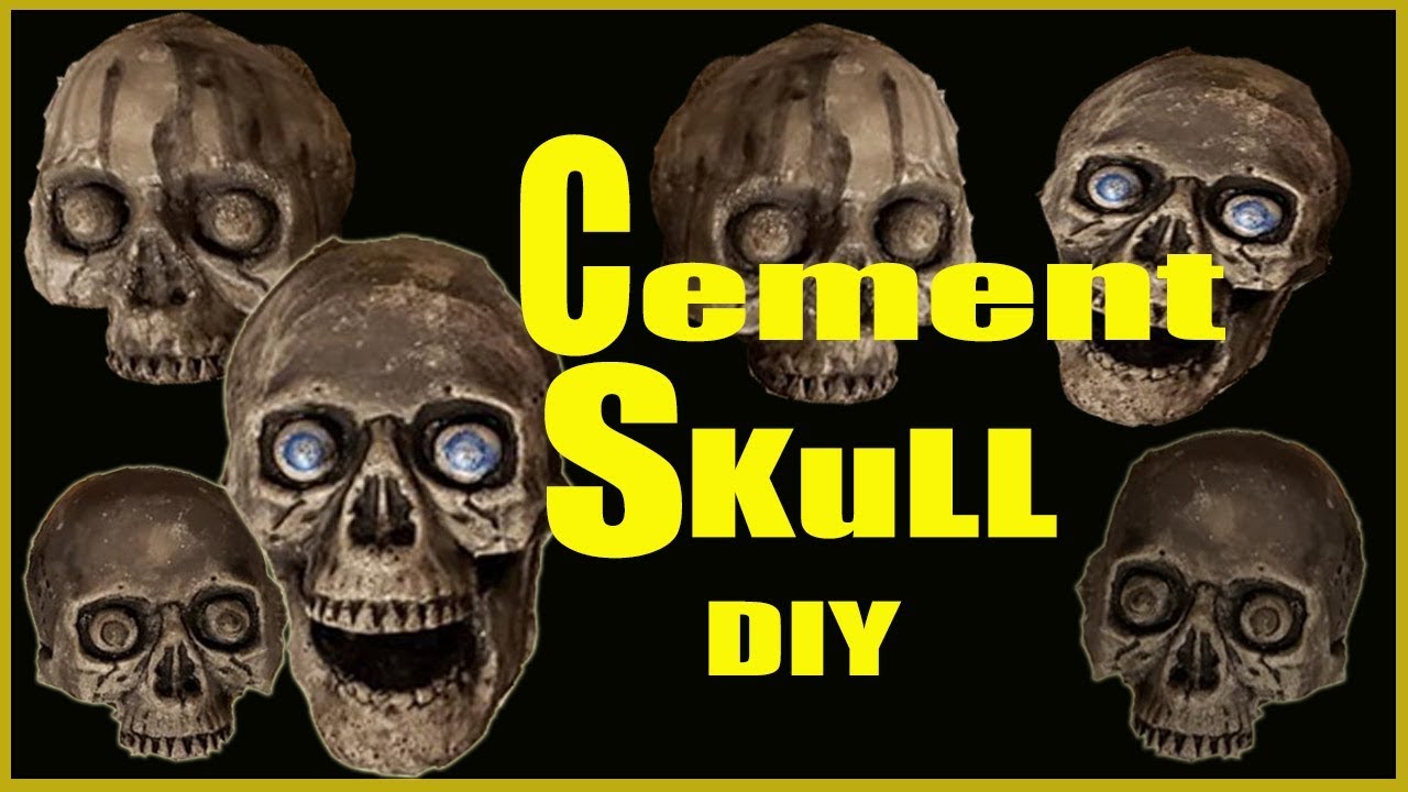 DIY Garden Decor Cement Skulls