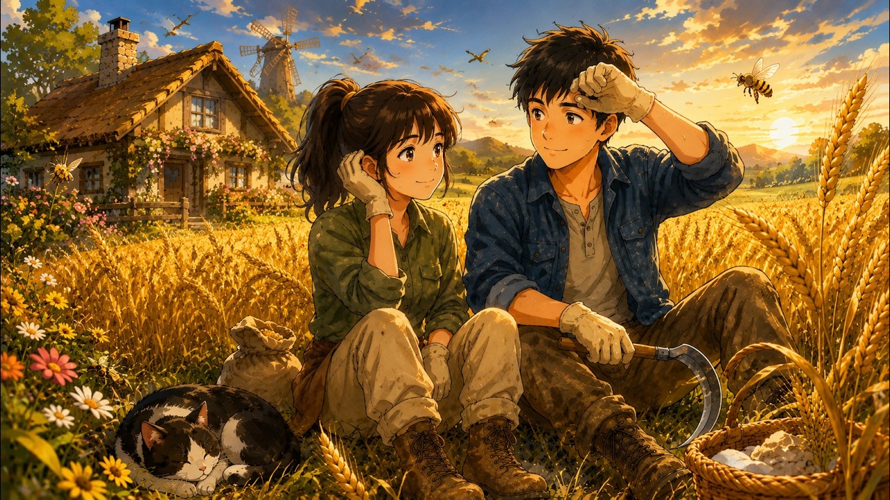 From Wheat to Flour 🌾🍞 | Cozy Ghibli Slow Living &bull; Traditional Farm ASMR 4K ✨