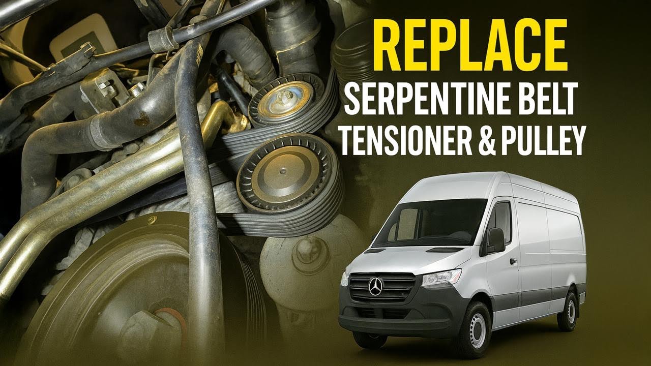 Mercedes Sprinter Serpentine Belt Tensioner & Pulley Replacement