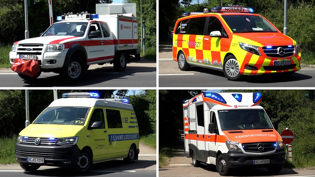 [MANV-Einsatz] Rettungsdienst, Hilfsorganisationen und Fernmeldedienst auf Einsatzfahrt in Simmerath