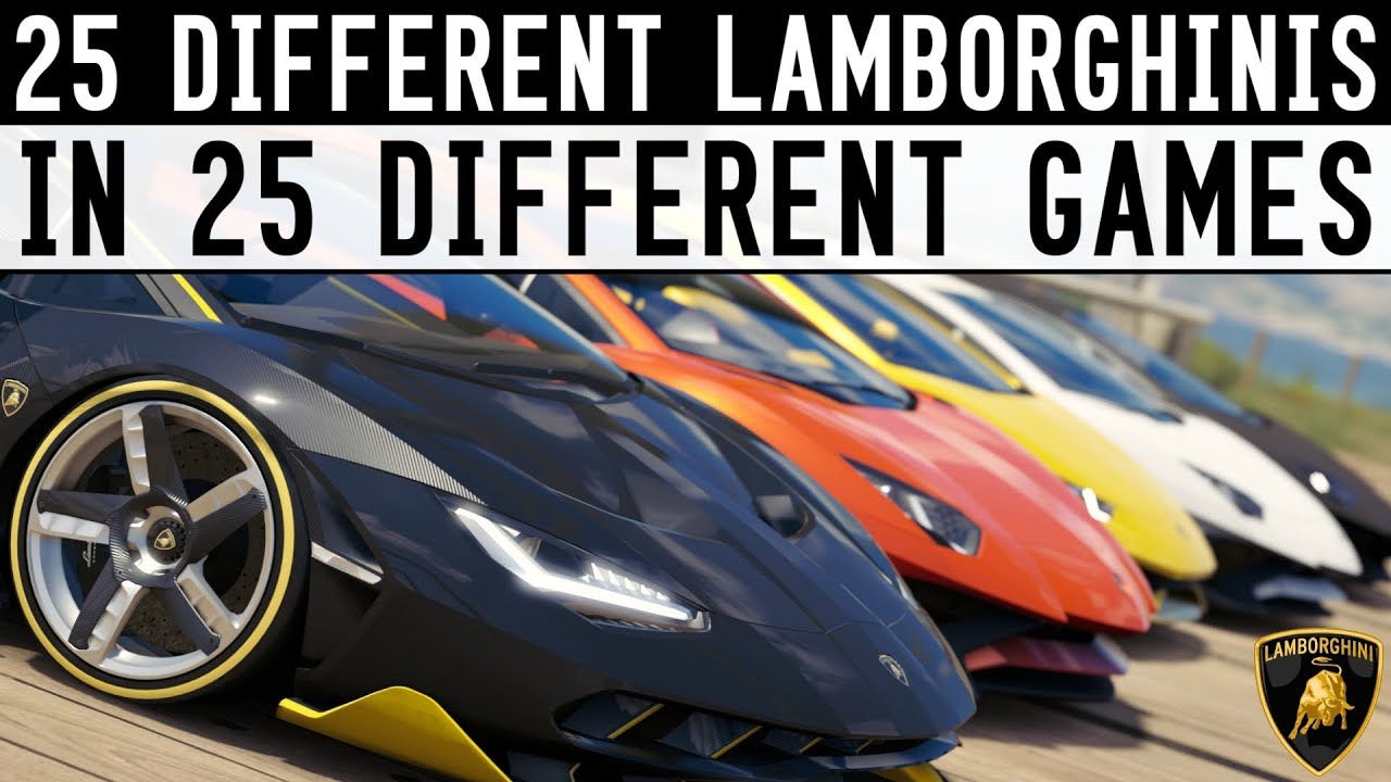 25 Different Lamborghini's in 25 Different Games!! (FM7, FH3, GT Sport, Pcars2, NFS payback + More)