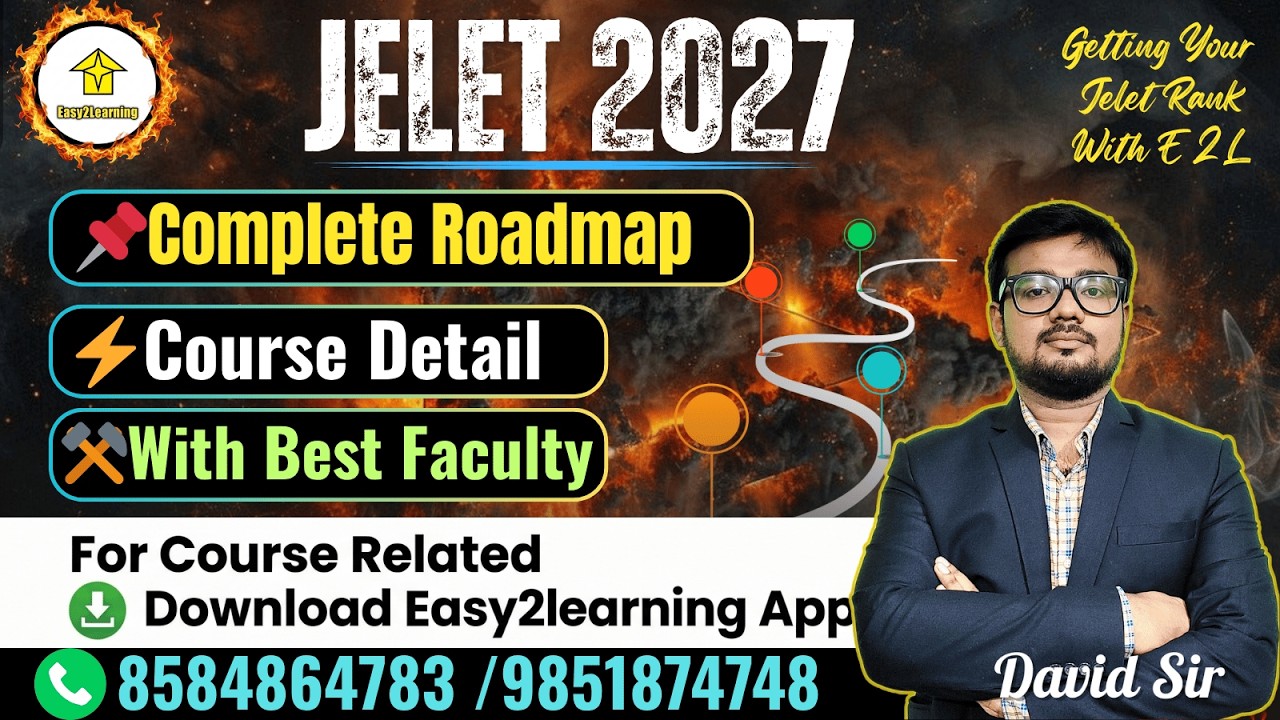 📢Complete Roadmap for JELET 2027|| Course Details | Class Starts || All Discussion With David Sir✅