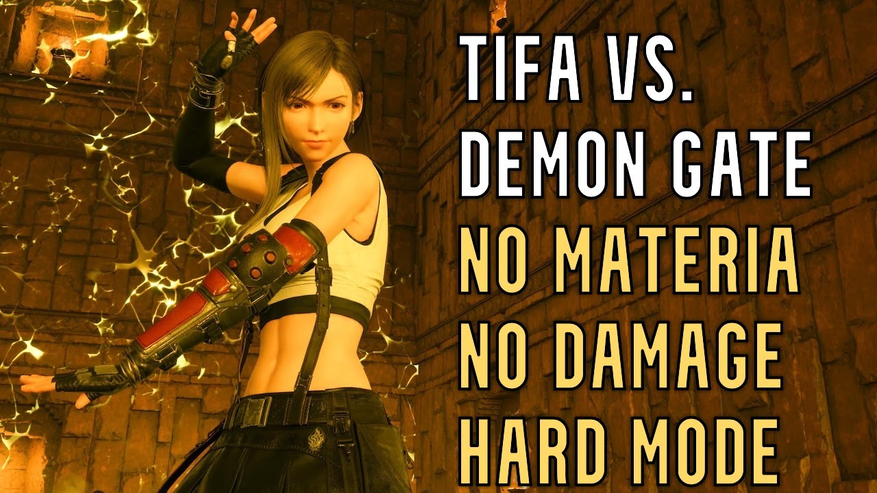 FFVII Rebirth - Tifa vs. Demon Gate (No Materia, No Damage, Hard Mode)