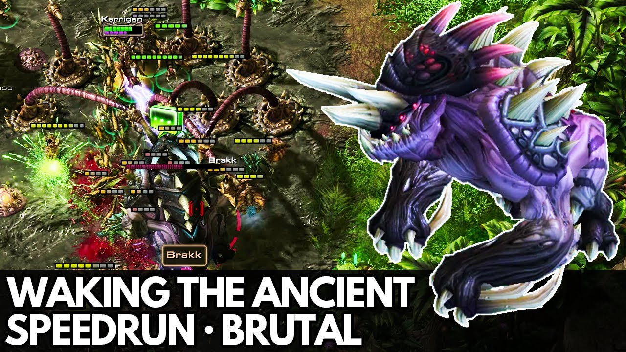 StarCraft 2 HotS - Mission 7 (Waking the Ancient) - Speedrun (Brutal, all objectives)