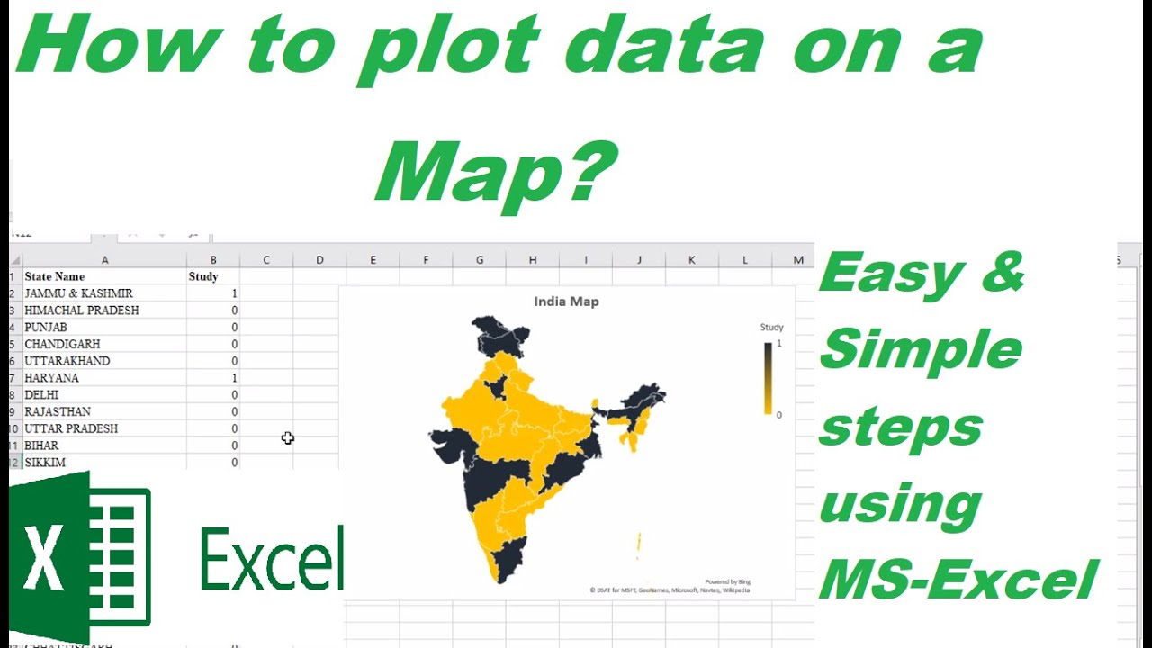 Learn how to plot data on a map using Excel | Simple and easy guide | Datagram