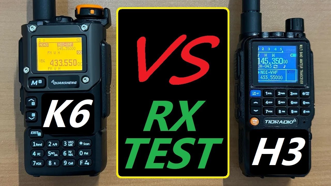 QUANSHENG K6 vs TIDRADIO TD-H3, COMPARAZIONE RX CON GOMMINO + ANTENNA ESTERNA.