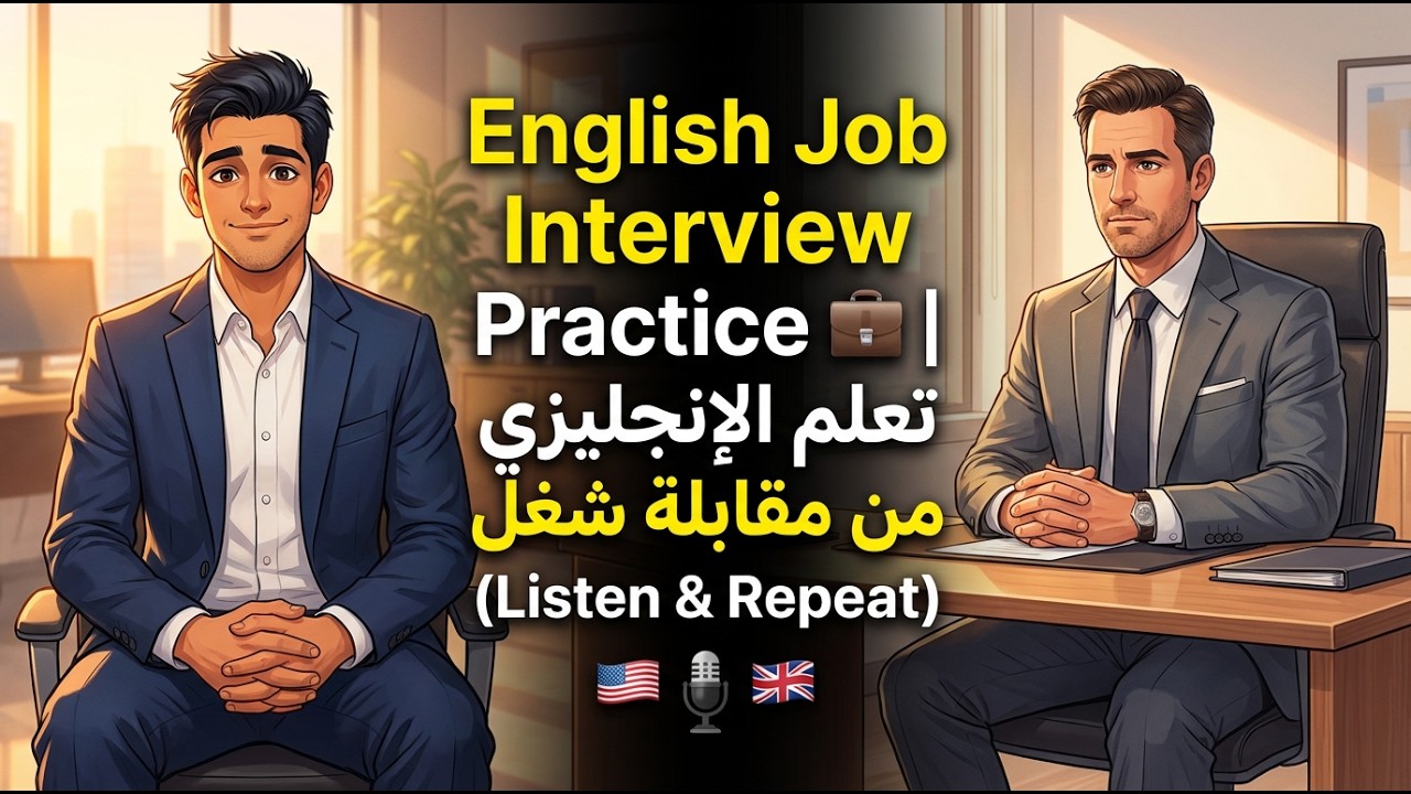 English Job Interview Practice 💼 | تعلم الإنجليزي من مقابلة شغل (Listen & Repeat)