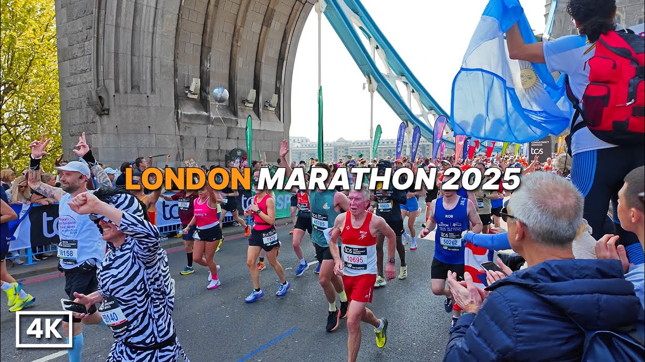London Marathon 2025 🎽 Crowds and Cheers at Tower Bridge! | Spectator Vibes | 4K Walk
