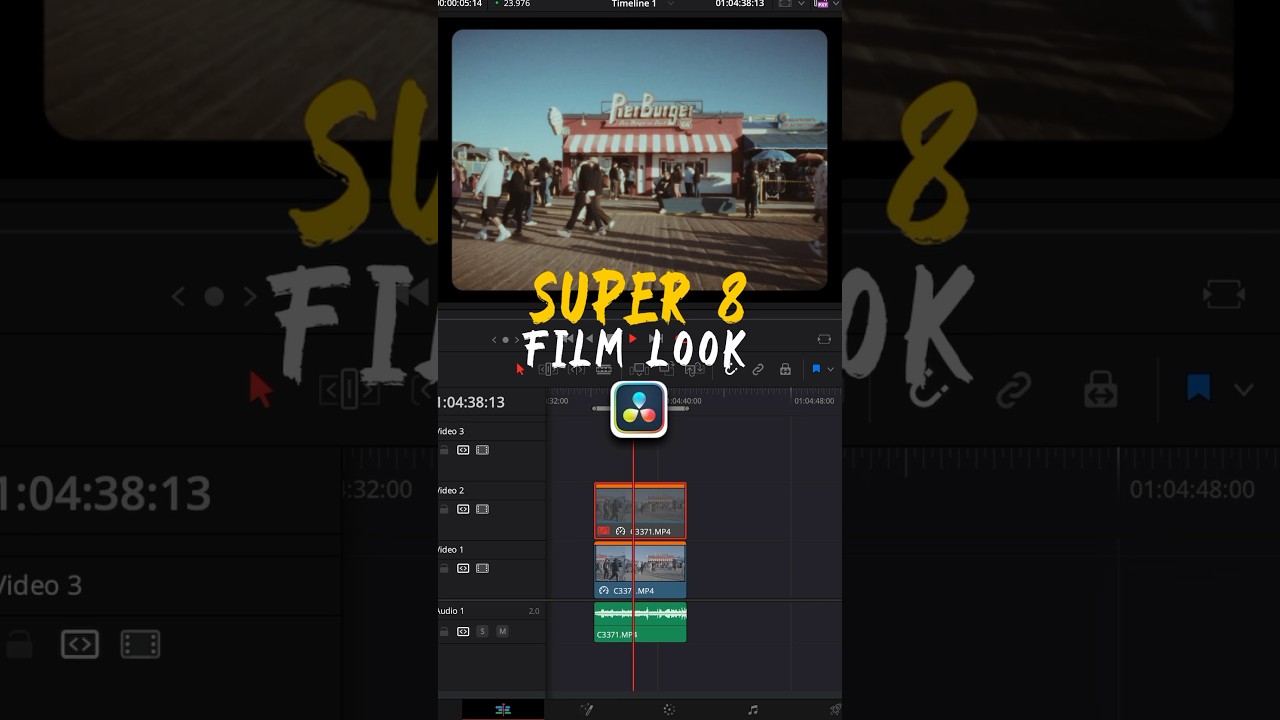 Вид на пленку Super 8 в DaVinci Resolve
