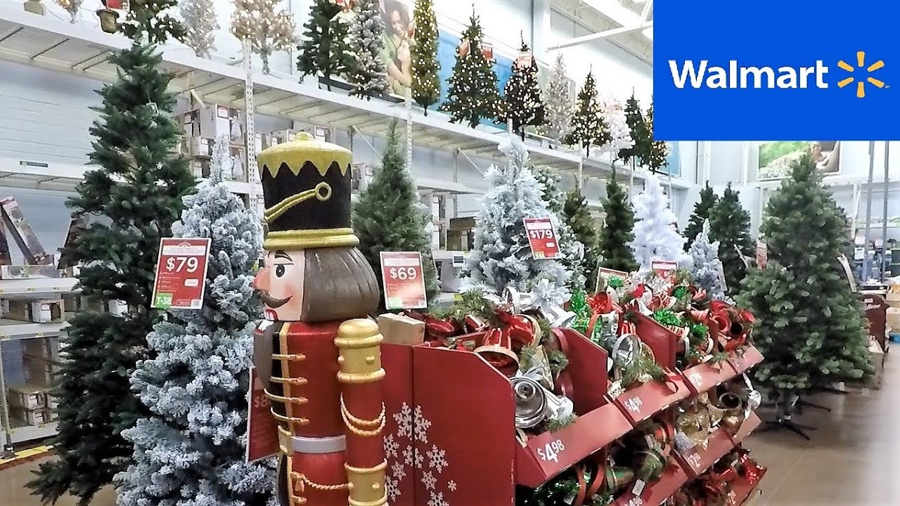 CHRISTMAS SECTION AT WALMART - CHRISTMAS TREES DECORATIONS ORNAMENTS HOME DECOR SHOPPING