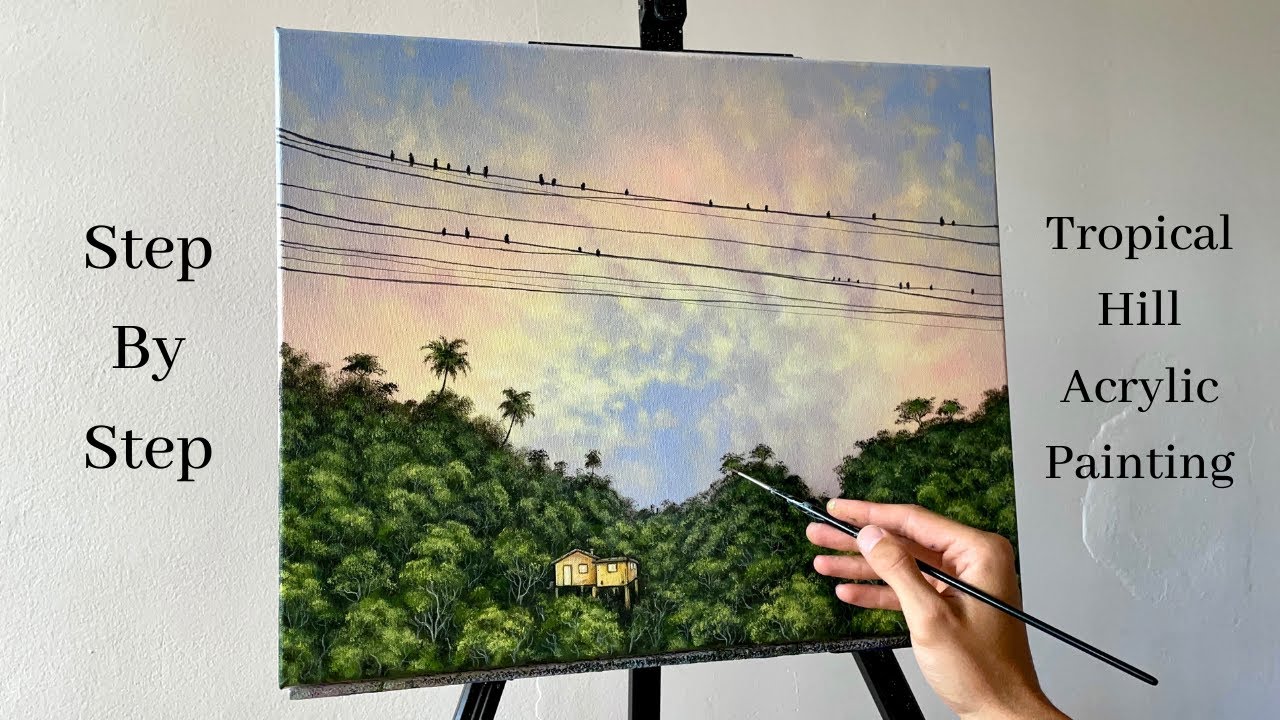 Tropical Landscape STEP by STEP Acrylic Painting