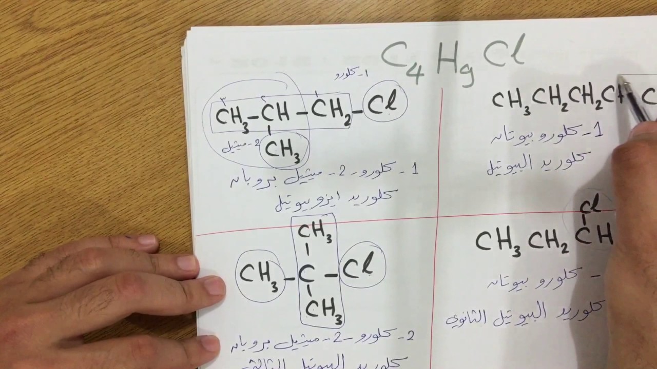 تسمية و تصنيف الهيدروكربونات الهالوجينية كيمياء عضوية صف 12 الكويت