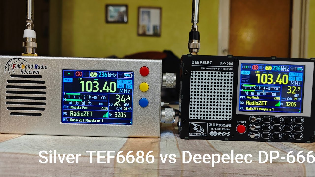 TEF6686 Silver vs Deepelec DP-666 ( NXP Tef6686 chip radios) Porównanie odbioru na FM.