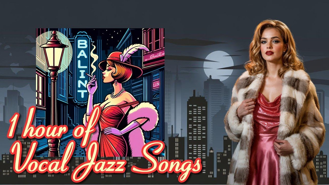 1 Hour of AI-generated Sultry Vocal Jazz Songs | Subtitles  + 16 Beautiful Illustrations 