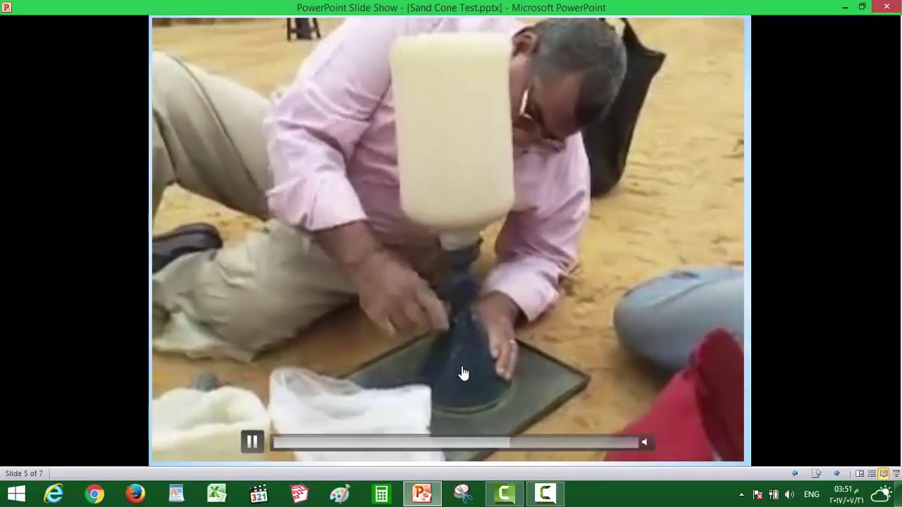 اختبار المخروط الرملى Sand cone test